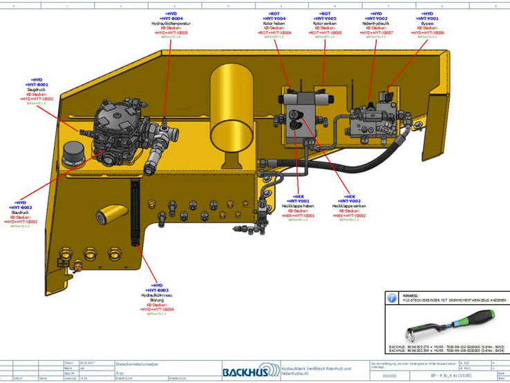 Electrical engineering data is prepared for assembly and servicing.