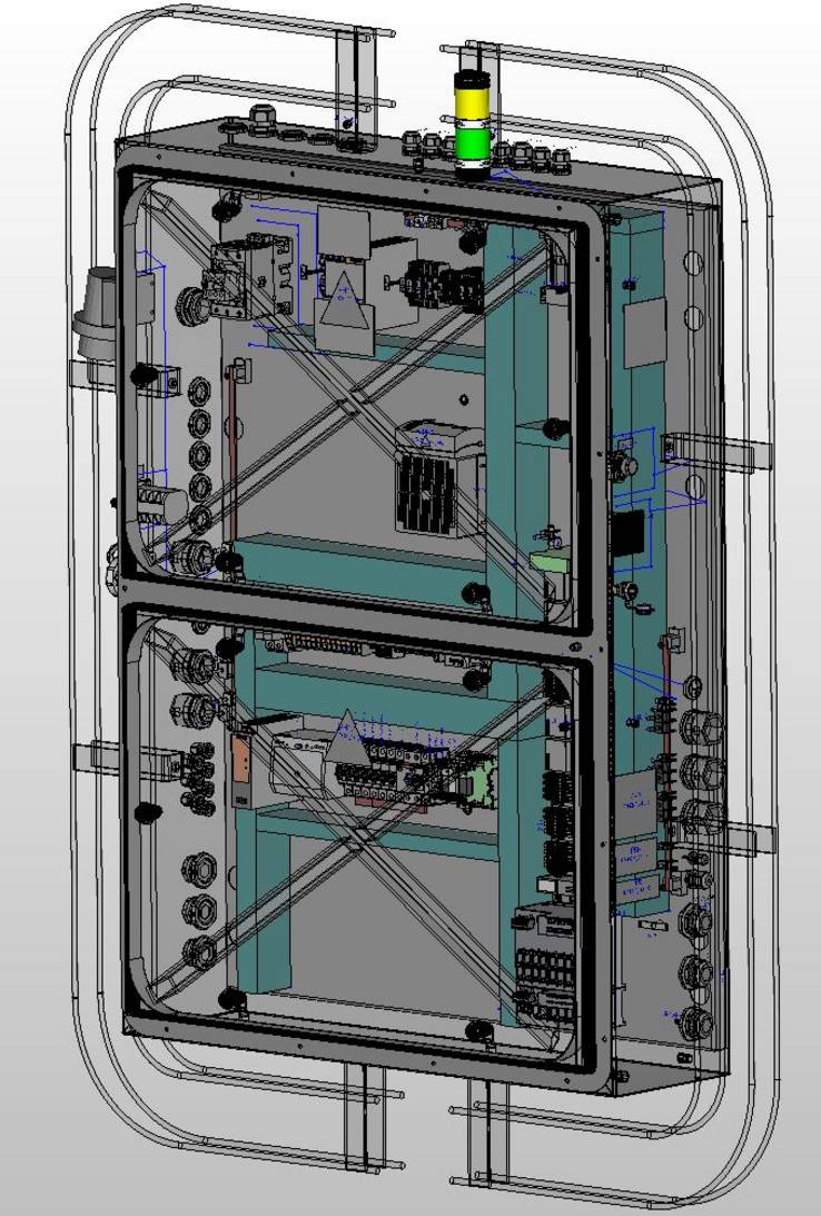 Hub control cabinet designed using EPLAN Pro Panel.