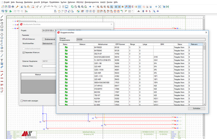 View of the mechatronic bill of materials – it avoids duplication of work and transmission errors and speeds up the planning process.